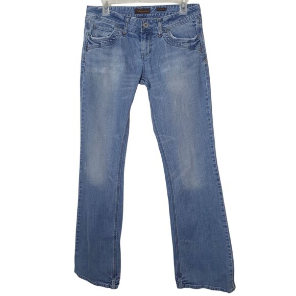Vtg Aeropostale Womens Bootcut Jeans Size 7-8 Long Blue Denim Cowgirl Streetwear - Picture 1 of 7